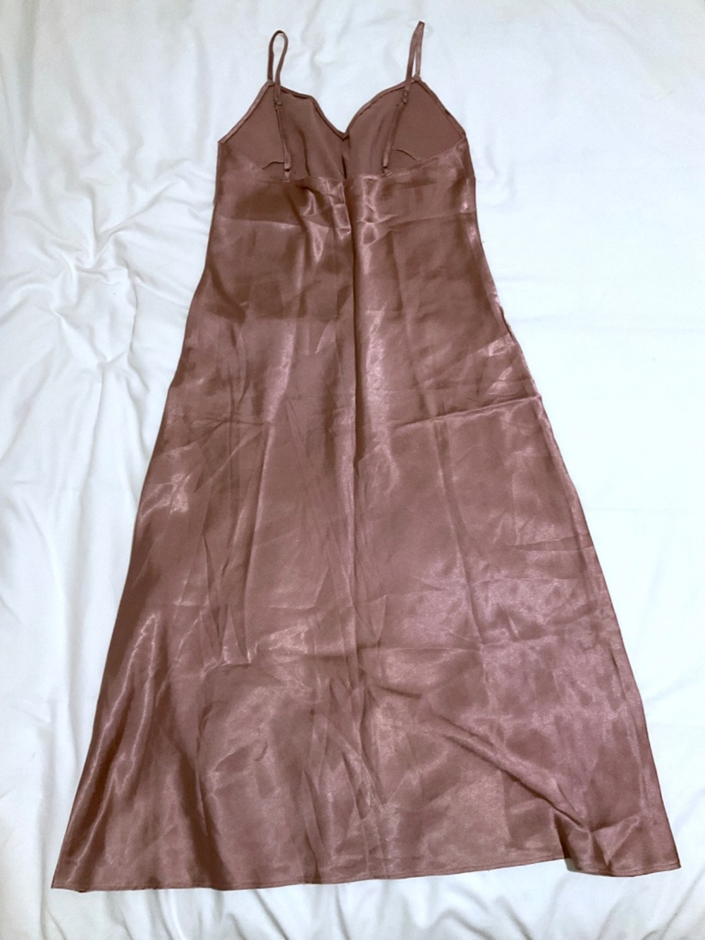Victoria's Secret silky satin midi slip dress sleep nighty mauve pink / dusty ro